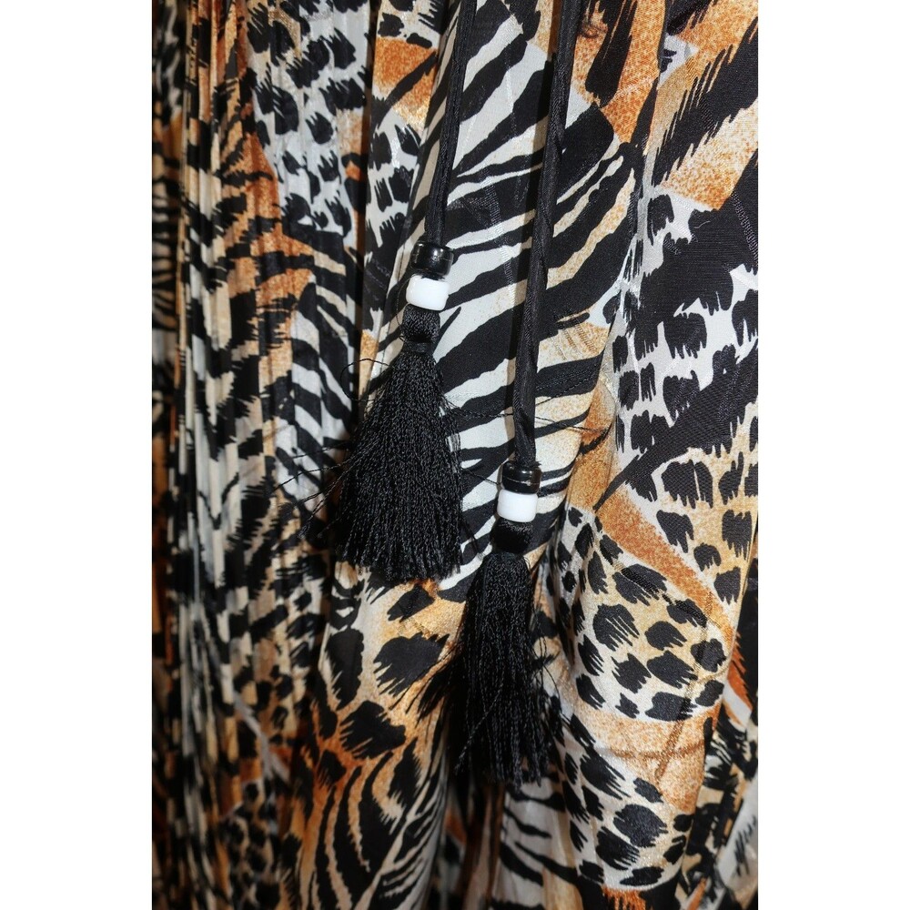 VTG Diane Freis Animal Print Cheetah Dress 3 Pc Set Blouse Skirt Georgette L/XL - Picture 6 of 16